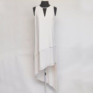 NWT White House Black Market Layered Hi-Lo Dress Ivory White Size 6 Mid-Maxi